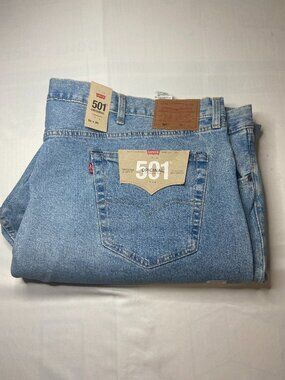 NWT Levi's Premium 501 Jeans Blue Stretch Big &Tall Men's 56x30 Straight Leg